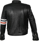 Men's Rider-Style Black Motorcyle Sheepskin Leather Jacket